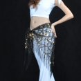 thumbnail image 2 of Belly Triangle Dance Hip Scarf Wrap Waistband Skirt Sequin Tassel Dancewear, 2 of 8