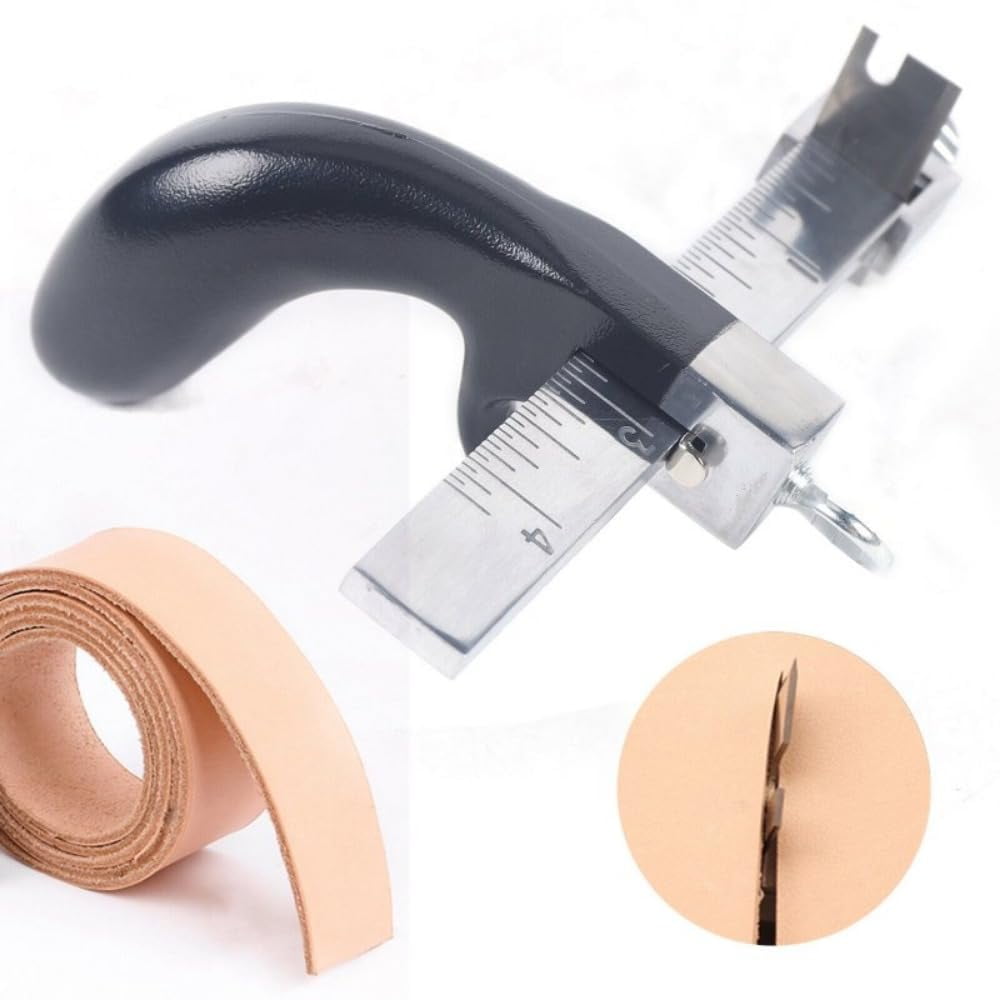 Professional Leather Strip Cutting Tool Sharp Leather Strap String Belt Cutter Adjustable DIY Hand Cutting Tool With 1 Blade Craft Leather Tools