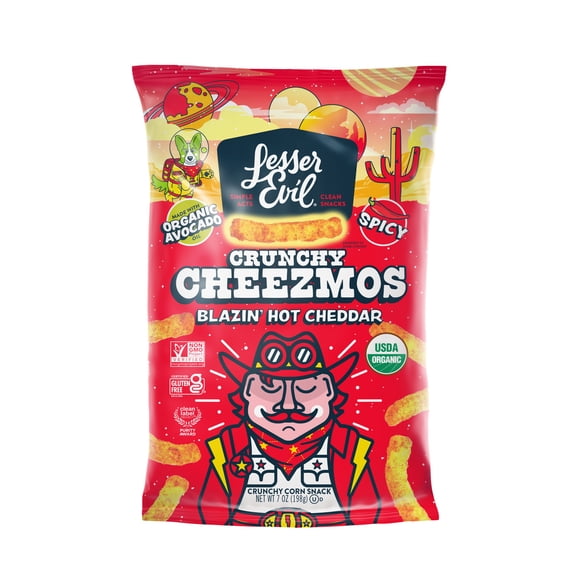 LesserEvil Cheezmos Blazin' Hot Cheddar 7oz