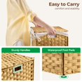 thumbnail image 3 of Greenstell Cesta De Almacenamiento Con Tapa De 17,2 Galones (65 L) Pequeña Cesta De Almacenamiento De Mimbre Con Asas, Plegable, 2 Bolsas De Forro Extraíbles, Marco De Metal Para Dormitorio, Lavanderí, 3 of 5