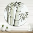thumbnail image 2 of Designart 'Vintage Black and White Bamboo V' Lake House Circle Metal Wall Art 23x23 - Disc of 23, 2 of 5