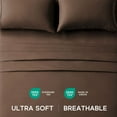 thumbnail image 5 of Sonive Bed Sheet Sets,Ultra Soft Breathable Luxury 4 Piece, (Brown, Queen), 5 of 8