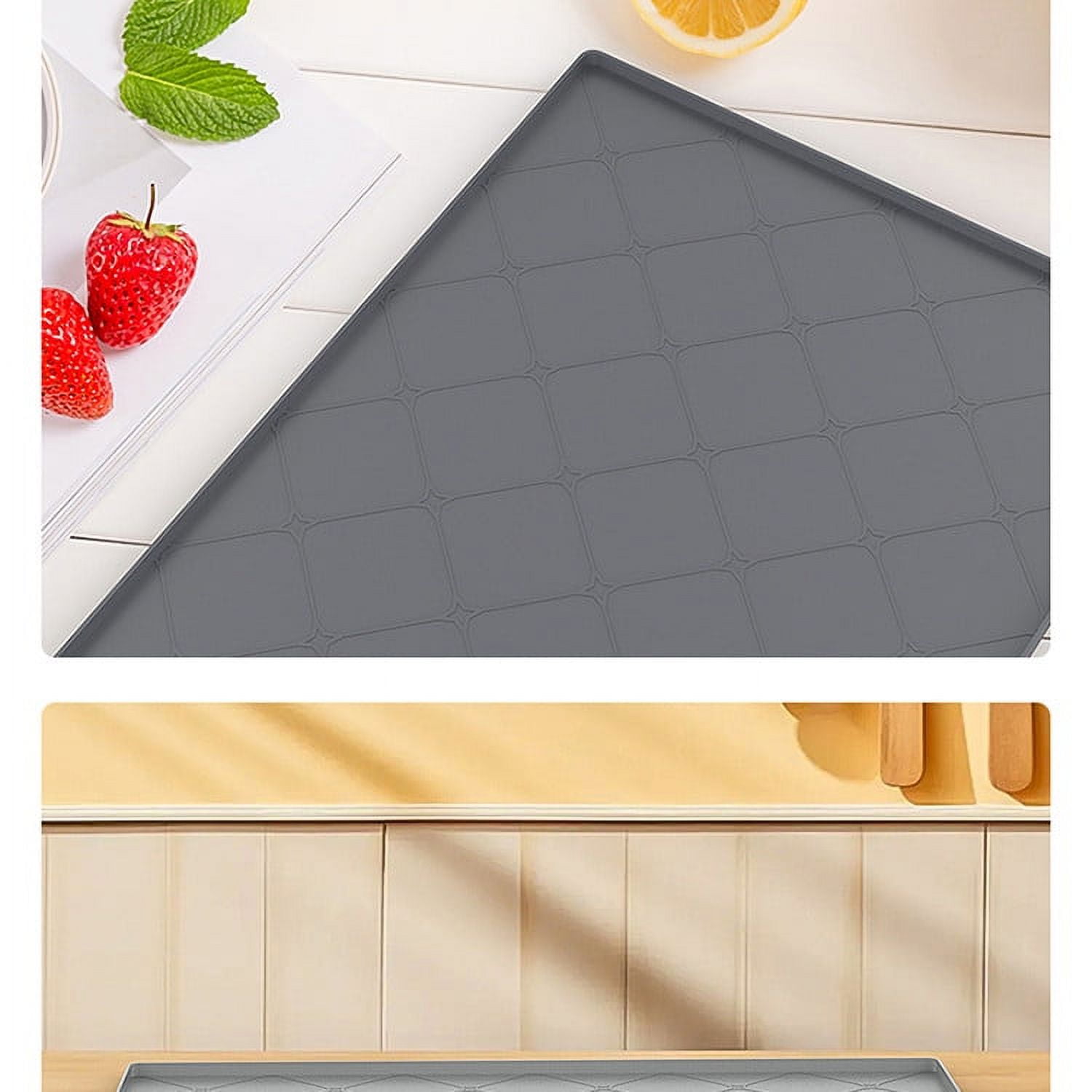 Drainage Tank Leak-Proof Pad Under Sink Mat Leak Proof Waterproof Storage Tray for Kitchen and Bathroom Cabinets(Dark Gray,1-Piece) Rkxzt