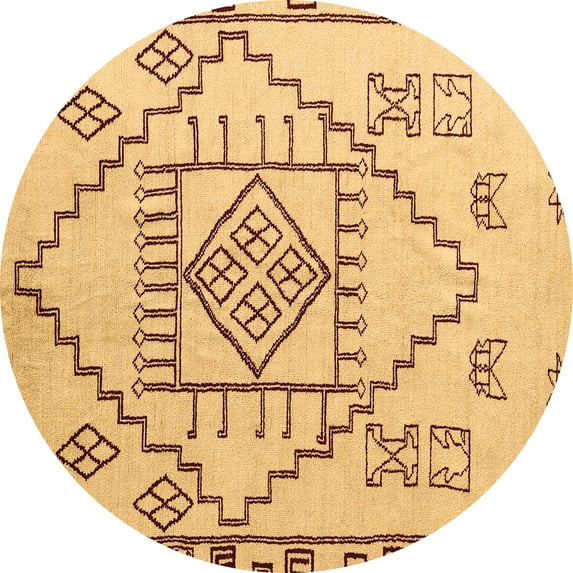 Ahgly Company Indoor Round Solid Brown Modern Area Rugs, 5' Round