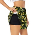 thumbnail image 2 of Bixox Women's Lemon Fruits Flowers Leaves pattern 2 in 1 Running Shorts - Lightweight Athletic Workout Gym Yoga Shorts Liner with Pockets - X-Large, 2 of 7