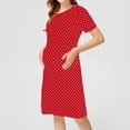 thumbnail image 5 of Zwiiyzr Pregnant Womens Maternity Dress Comfortable Short Sleeve Nursing Dress with Polka Dots Red, 5 of 7