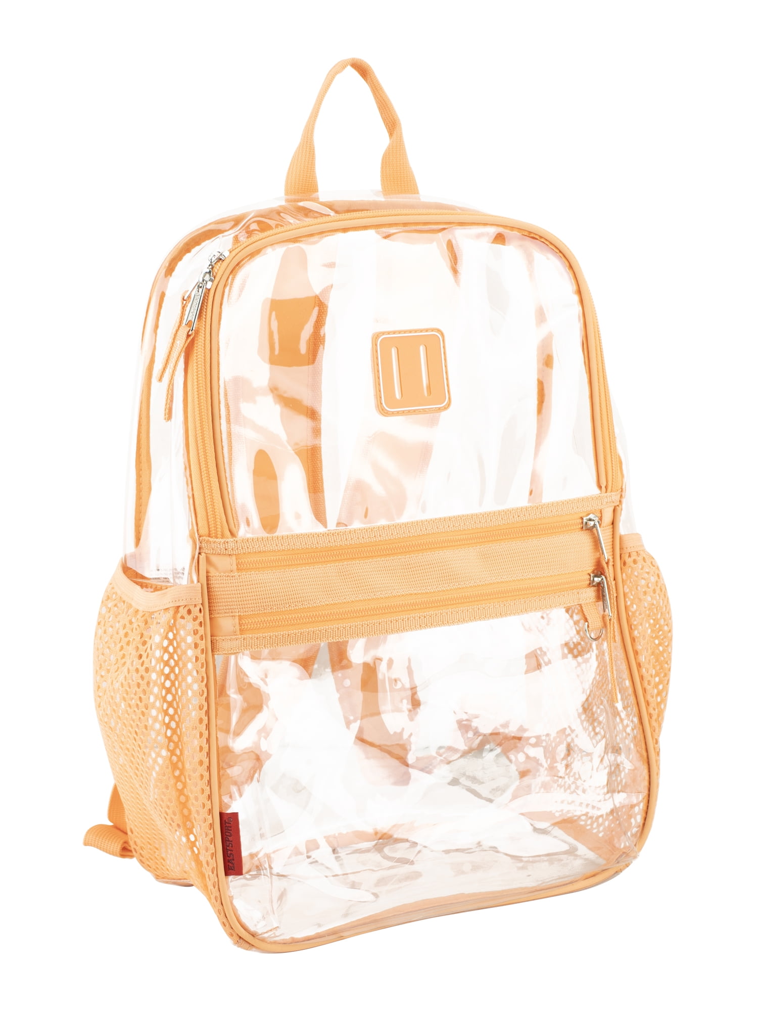 Eastsport Clara Clear Backpack Bundle w/ Zipper Pouch, Cantaloupe