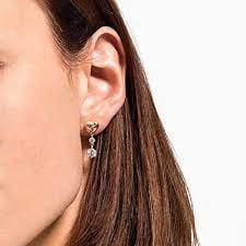 Swarovski Lifelong Heart Crystal Drop Earrings, Sparkly White