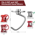 thumbnail image 3 of 3-Piece 5QT Steel Bowl Set: Handle, 6-Wire Whisk & Dough Hook for KitchenAid Tilt, 3 of 11