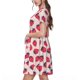 thumbnail image 2 of Fotbe Strawberry Vestido Largo de Moda para Mujer, Vestido Tipo Camiseta con Manga Corta y Estilo Casual a Rayas y Bloques de Color, 2 of 6
