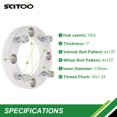 thumbnail image 4 of SCITOO 4X 1 inch 4 Lug Wheel Spacer Adapters 4x137mm to 4x137mm 10x1.25 Studs fit for Can-Am Outlander 800R for Kawasaki Brute Force 650, 4 of 6