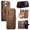 Brown, variant on Allytechgroup PU Leather Case for iPhone 17e/16e, Built-in Credit Card Slot RFID Blocking Stand Zipper Storage Design Wallet Function Anti-seismic Anti-drop Shockproof Cover for Women Men, Pink