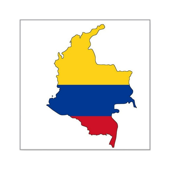CafePress - Colombian Flag Silhouette Sticker - Square Sticker 3" x 3"