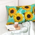 thumbnail image 6 of Disketp Pillow Covers Yellow Sunflowers With Green Leaves Pattern Throw Pillow Case Cushion Covers,Cushion For Bedroom,Couch,Home-14"X20", 6 of 9