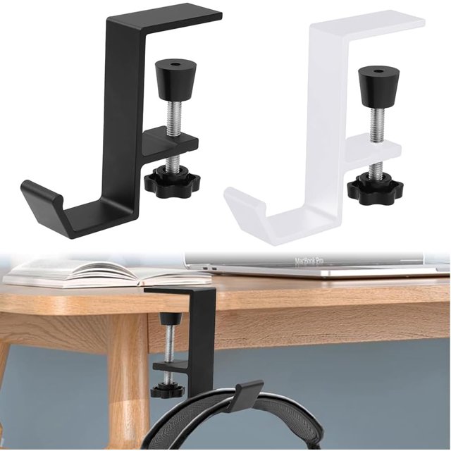 2 Piezas Colgador de Bolso Ajustable, Gancho de Escritorio para Bolsas, Soporte de Mesa para Mujeres y Niñas, Portátil, Aluminio, Resistente, Gancho Multiusos para Escritorio, Oficina y Hogar