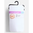 thumbnail image 4 of Wonder Nation Baby & Toddler Girls Flat & Ribbed Cotton Tights, 2 Pack, 0M-5T, 4 of 6