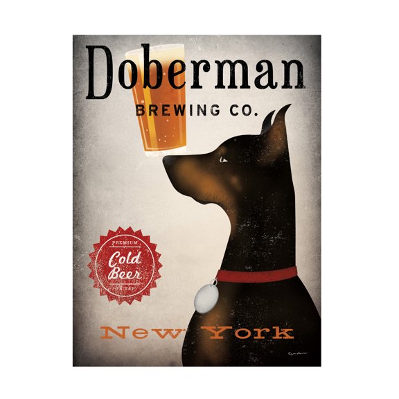 Trademark Fine Art Ryan Fowler Doberman Brewing Company Ny Canvas Wall Art - 14x19