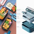 thumbnail image 2 of Bento Lunch Box for Adults & ,1600ml Stackable Lunch Box with 2 Compartments and Cutlery Set,BPA-Free Plastic Compartment Lunch Box,Safe Leakproof Bento Box for Men Women, 2 of 5