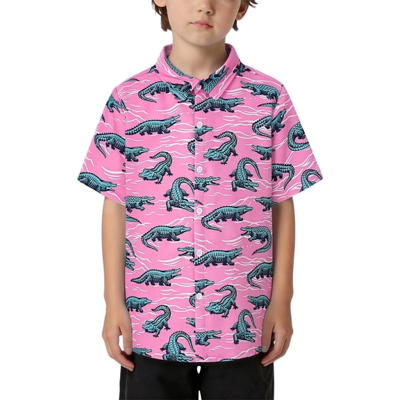 Hiijoy Boys Short Sleeve Button Down Shirt Summer Lightweight Beach Shirt Top, Sizes 3-4