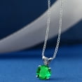 thumbnail image 2 of Gem Stone King 925 Sterling Silver Green Nano Emerald Pendant Necklace for Women (0.77 Cttw, Gemstone May Birthstone, Round 6MM, With 18 inch Silver Chain), 2 of 5