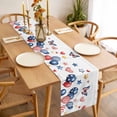 thumbnail image 3 of Independence Day Table Runner - 72 Inch Long, Kitchen Dining Table Runner Dresser Scarves, Flag Balloons Butterflies Watercolor Farmhouse Decor for Coffee Tables Wedding Party Banquet, 3 of 8