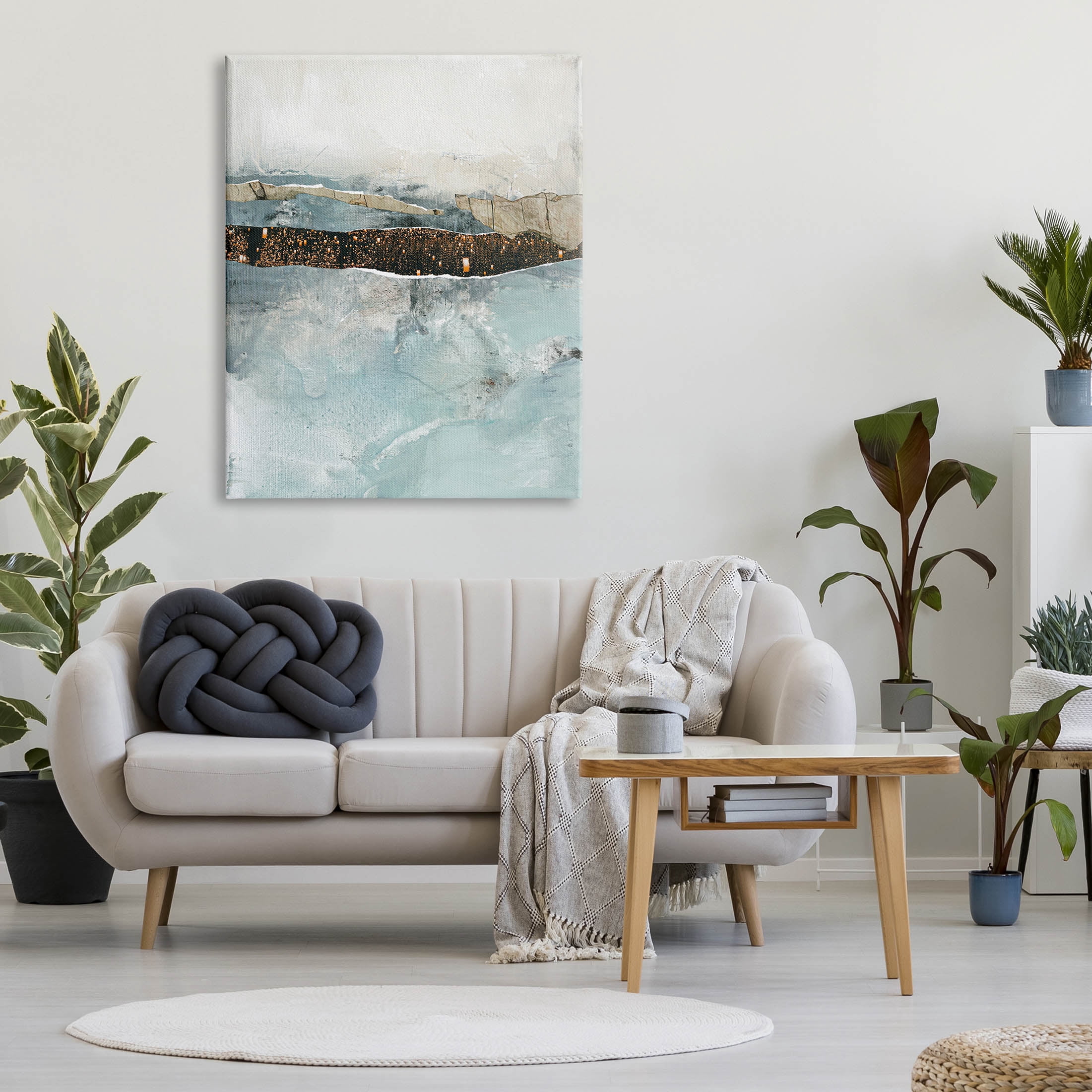 Stupell Industries Layered Mixed Media Collage Painting Gallery Wrapped Canvas Print Wall Art, Design by Design Fabrikken