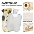 thumbnail image 4 of 2L Hot Water Bottle with Soft Velvet Cover PVC Hot Water Bag for Pain Relief Long-Lasting Warmth Yellow and White Sunflower, 4 of 8