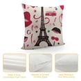 thumbnail image 4 of Throw Pillow Case Abstract for Girl Teenagers with Kiss Lips Patch Badges Paris Eiffel Tower Pillow Cushion Cover Square Pillowcase, 4 of 5