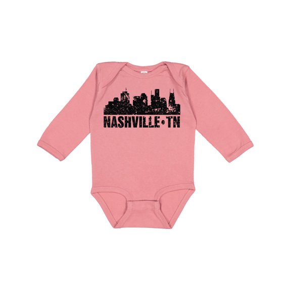 Inktastic Nashville Skyline Grunge Boys or Girls Long Sleeve Baby Bodysuit