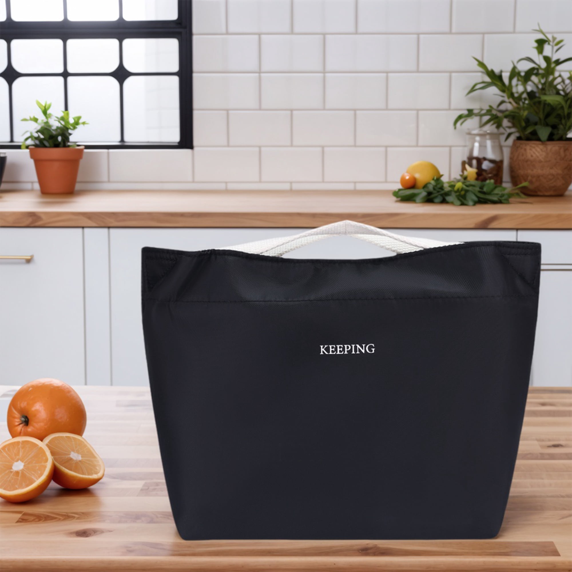 Unique Bargains Insulated Lunch Bag for Work, Travel Black