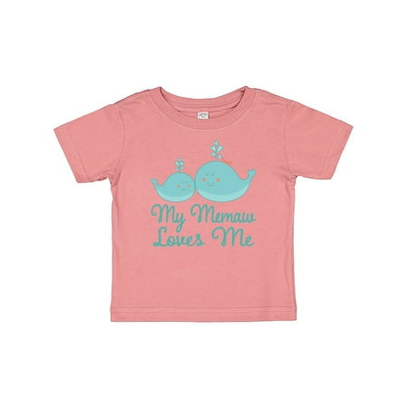 

Inktastic Memaw Loves Me Grandchild Whale Gift Baby Boy or Baby Girl T-Shirt