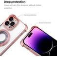 thumbnail image 6 of Entronix Magnetic Clear Case for iPhone 16 Pro, Built-in Kickstand Ring Shockproof Bumper, Rose, 6 of 7