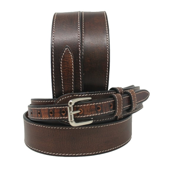 45-46 Men's 1-1/2" Casual Brown Distressed Genuine Leather Belt 26RAA80BR