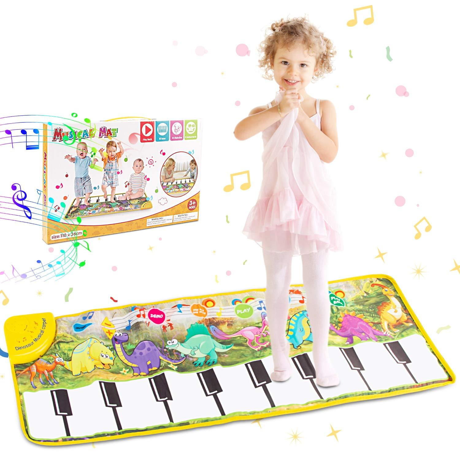 Musical Dance Mat Tough Play Keyboard Mat for Kids 5 Modes & RenFox Piano Mat 