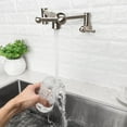 thumbnail image 3 of Logmey Wall Mount Pot Filler Kitchen Faucet,Brushed Nickel Stretchable Folding Kitchen Faucet, 3 of 5