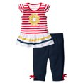 thumbnail image 2 of LYHaoo Girls Clothing Sets Girls Summer Outfits 2 Piece Set Floral Print Short Sleeve Top With Ruffle Sleeves And Elastic Waist Pants Toddler Kids Clothes Sizes 3-4 Years(Black), 2 of 6