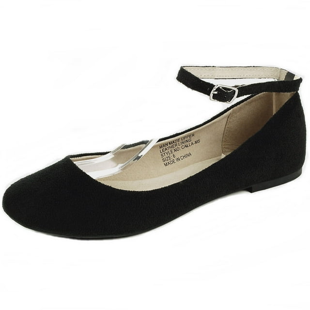 AlpineSwiss Calla Ballerines pour Femmes avec Bride à la Cheville Chaussure Classique