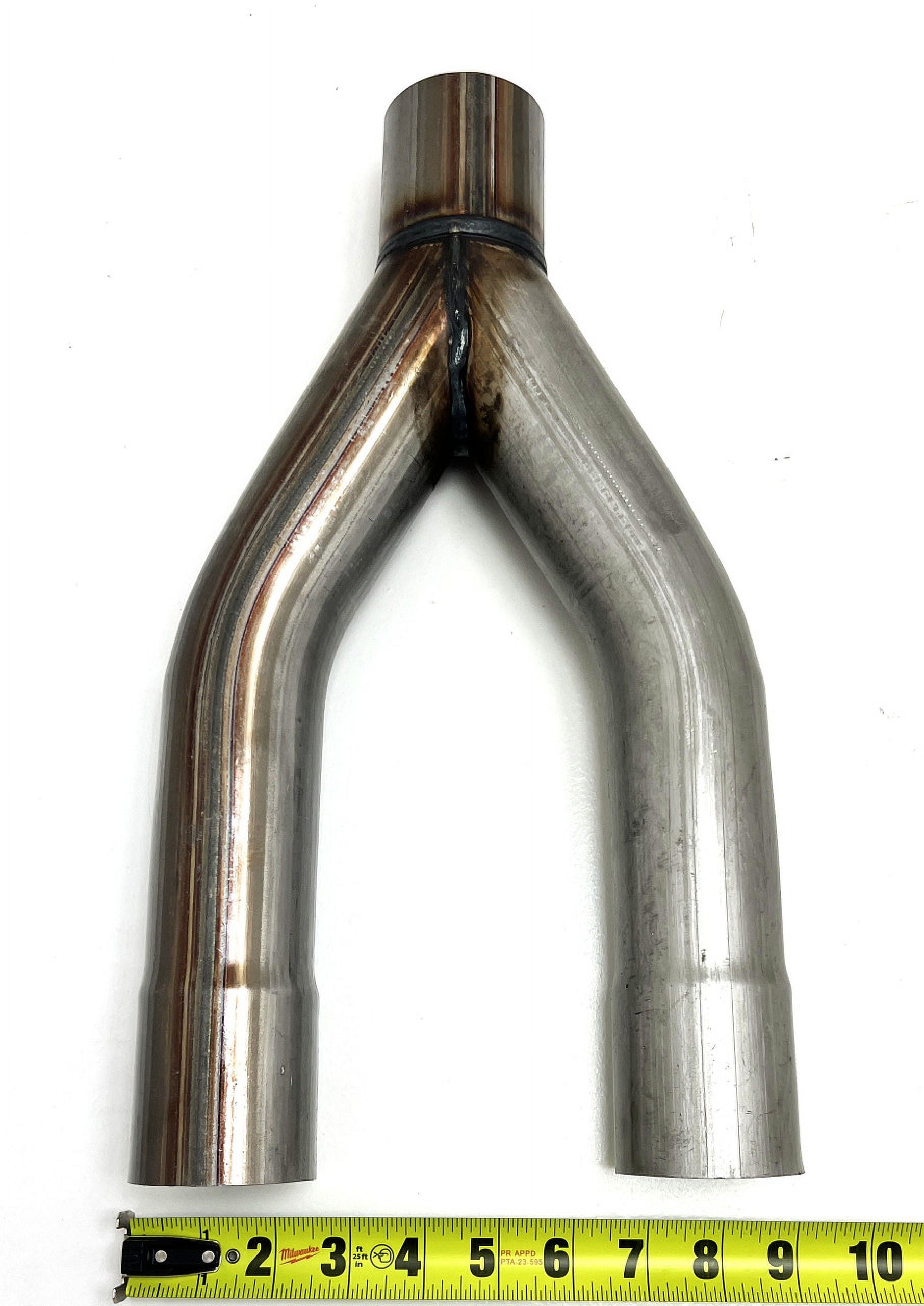 Exhaust Y Pipe 2.25 Single Inlet to 2.25 Dual Outlets WYP-225 Steel Wesdon Exhaust Y Pipe
