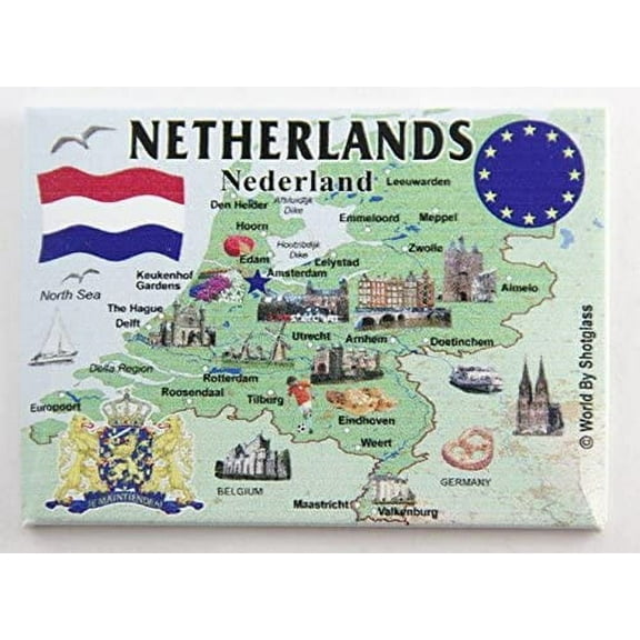 Netherlands EU Series Souvenir Fridge Magnet 2.5 inches X 3.5 inches
