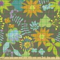 thumbnail image 2 of Ambesonne Floral Fabric by the Yard Upholstery, Retro Look Sping Blossoms, 5 Yards, Taupe Pale Orange, 2 of 5
