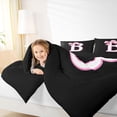 thumbnail image 3 of Erosebridal Bowknot Initial Alphabet B Queen Comforter Set,Dreamy Princess Bowtie Kids Bedding Comforter Set For Girls,Reversible Black 3pcs, 3 of 7
