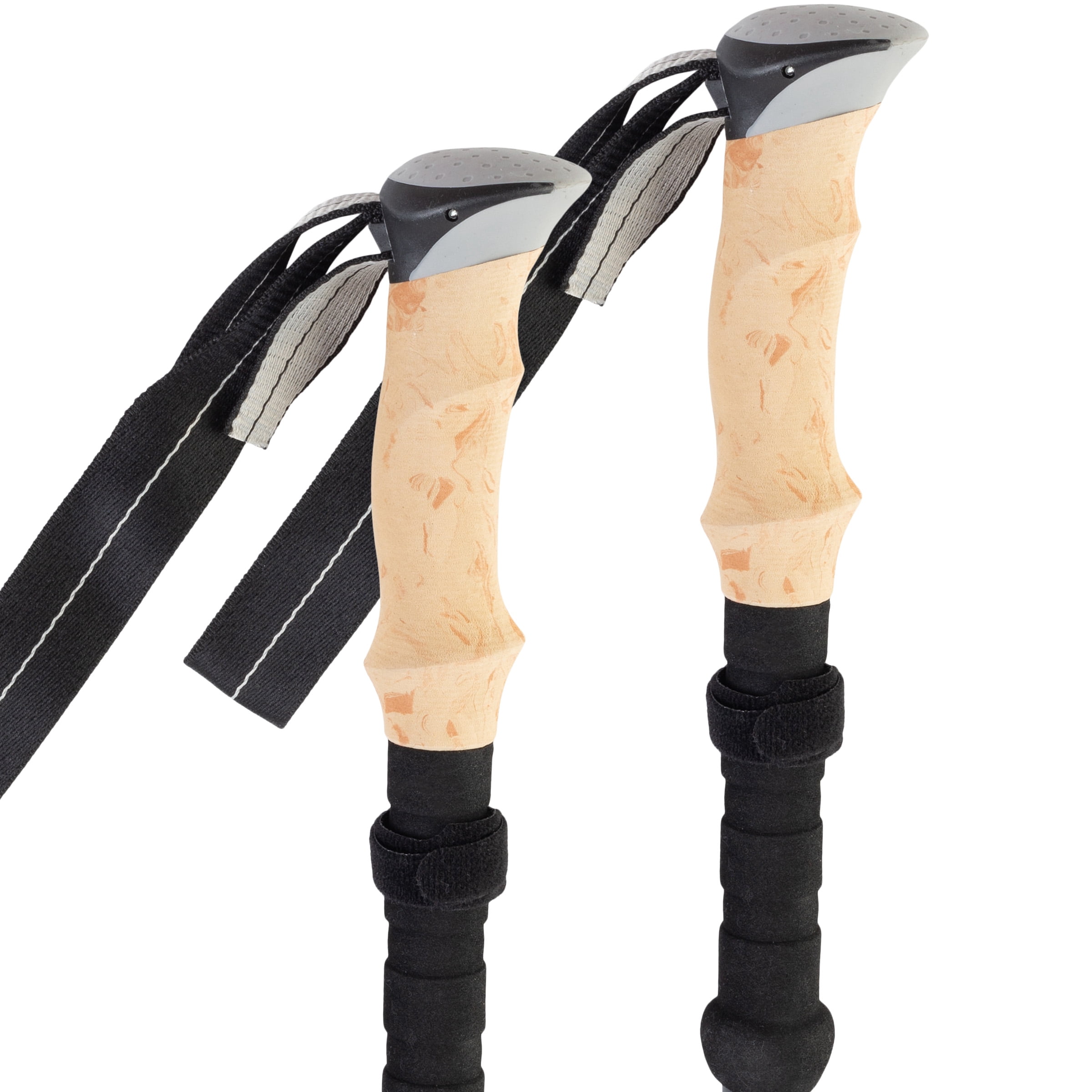 Wakeman Outdoors Lightweight Hiking Trekking Poles, Foldable Walking Sticks, Adjustable Height, 2-Pack, Black