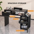 thumbnail image 4 of Ktaxon Nail Desk with Dust Collector, 47" Manicure Table with Storage Drawers & Glass Cabinet for Home Salon, Black, 4 of 7