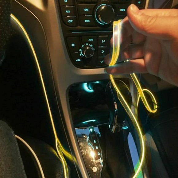 Tira De Luces Led Para Interior De Cable El, Luces Estroboscópicas Luminosas De Neón Usb, Luces De Cable El Con Encendedores Y Controlador De Potencia, Barra De Luz De Ambiente Para Coche Yuarrent VI011894-03