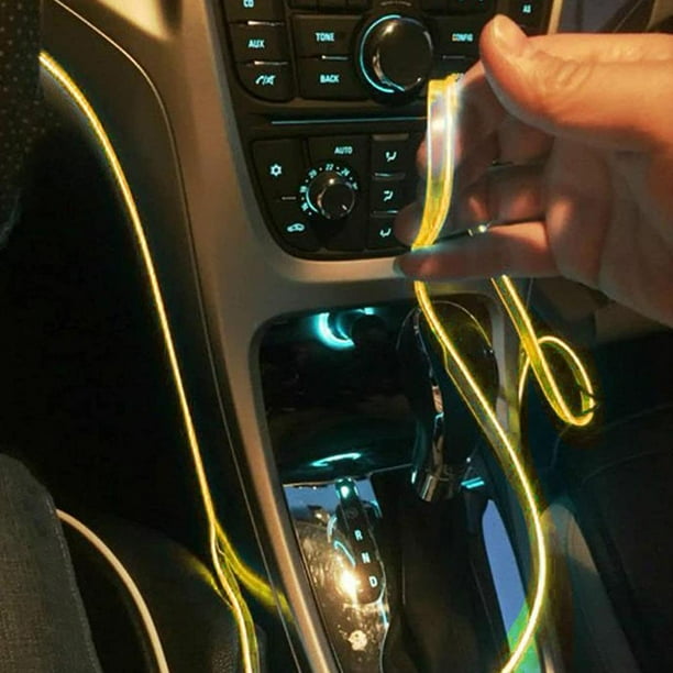 Tira De Luces Led Para Interior De Cable El, Luces Estroboscópicas Luminosas De Neón Usb, Luces De Cable El Con Encendedores Y Controlador De Potencia, Barra De Luz De Ambiente Para Coche Eigraketly VI011894-03