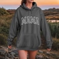 thumbnail image 2 of zaveiop Mama Sweatshirt Casual Long Sleeve Hoodies Fall Loose Mom Gift Drawstring Pullover Tops with Pockets 2025 Big Sales (Dark Gray, 3XL), 2 of 4