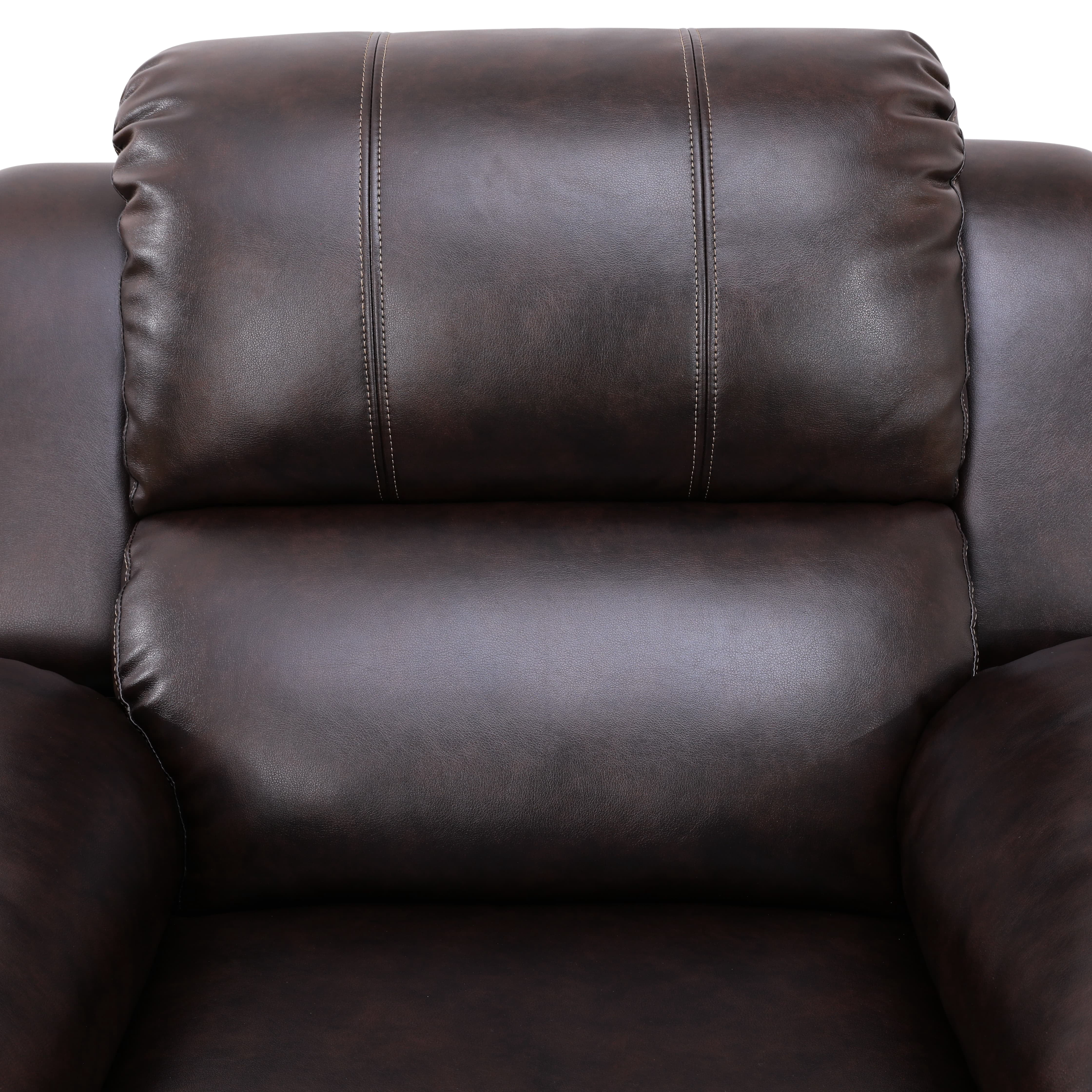 MAYEERTY Power Recliner Chair, Breathable Leather Reclining Chair with Adjustable Backrest for Living Room, Brown