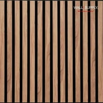 Wall!Supply UltrAcoustic Eco Tile Walnut - 3D Acoustic Polystyrene Wall Panels - Easy DIY Installation – Walnut Wood Look Finish - Set of 6 Panels (10.87 sq ft)
