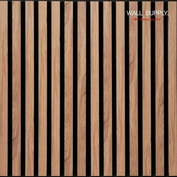 Wall!Supply UltrAcoustic Eco Tile Walnut - 3D Acoustic Polystyrene Wall Panels - Easy DIY Installation – Walnut Wood Look Finish - Set of 6 Panels (10.87 sq ft)