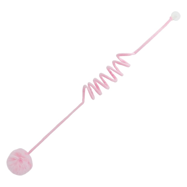 Interactive Hanging Cat Teaser Stick Toy with Catnip Ball, Retractable Elastic Rope and Spring Coil, Exercise and Enrichment Toy for Indoor Cats, Kittens, Multiple Colors Included